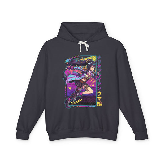 Umamusume Narita Brian Synthwave Grid Fan Art Hoodie