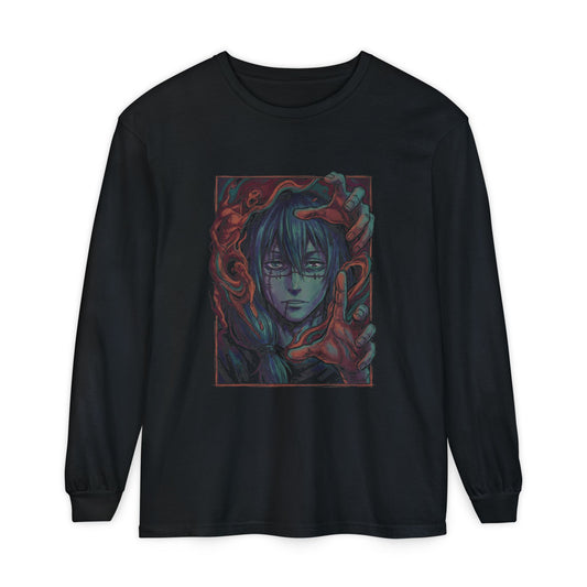 Jujutsu Kaisen Mahito Patchwork Face Long Sleeve Tee