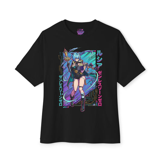 Lucia Elowen Zenless Zone Zero Synth Retrowave Neon Premium Oversized Unisex T-Shirt