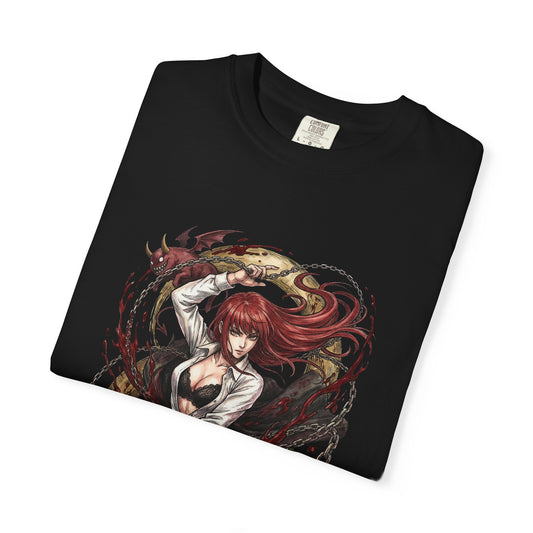 Chainsaw Man Makima Control Devil Red Hair Yellow Eyes Design Premium T-Shirt