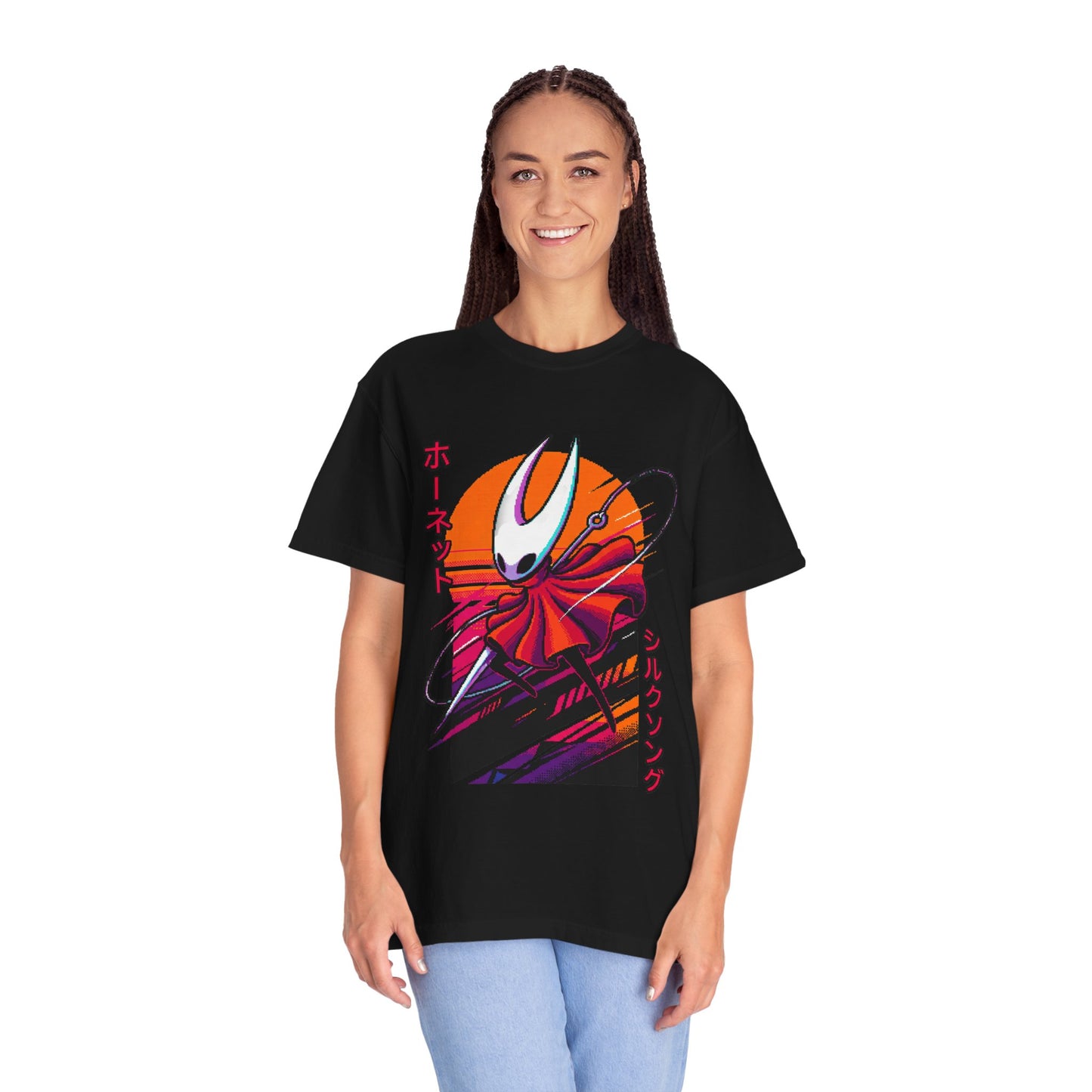 Hornet Silksong Vaporwave – Neon Needle Princess Premium T-Shirt