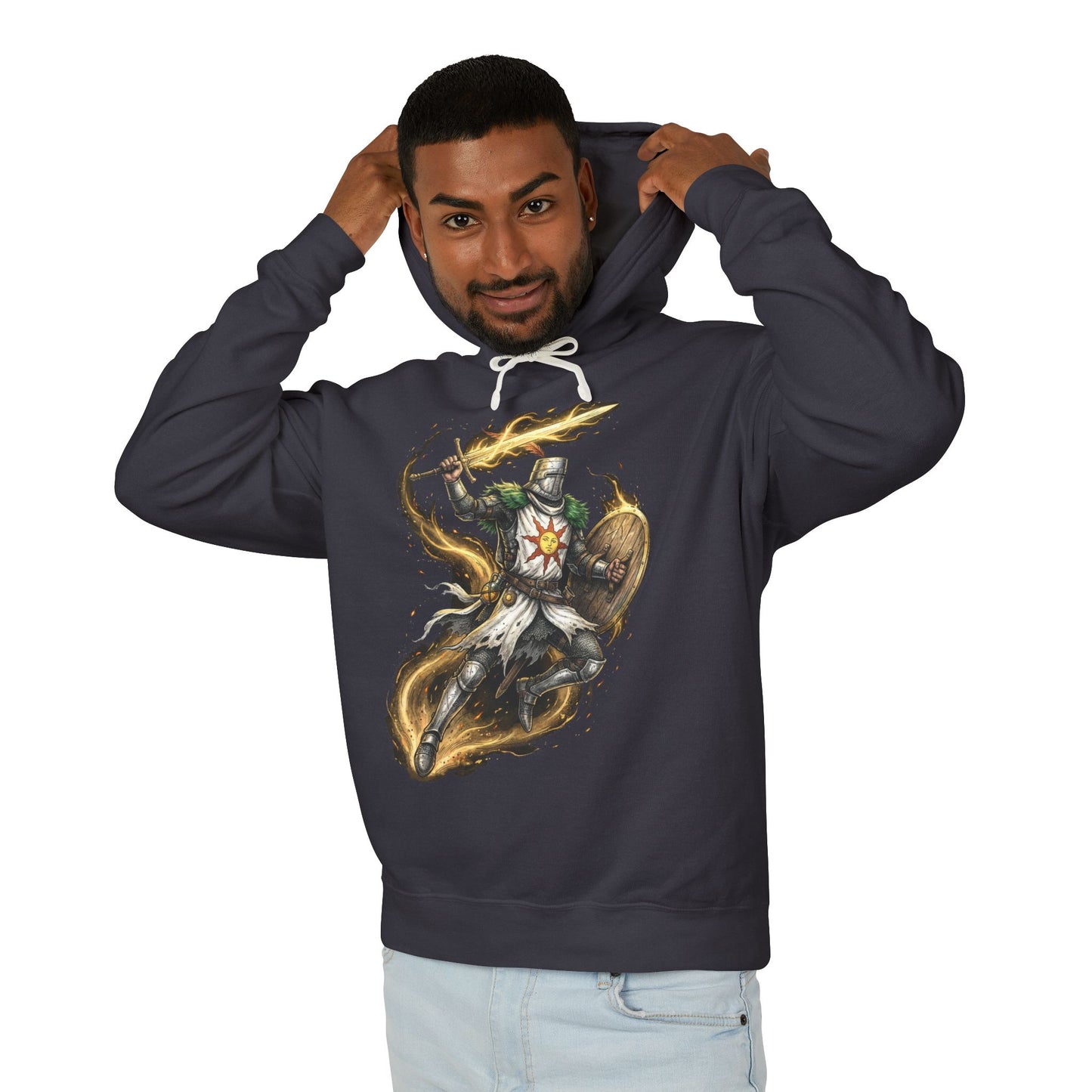 Solaire of Astora Sunlight Warrior Portrait Unisex Premium Hoodie