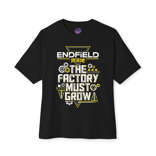 Arknights Endfield The Factory Must Grow Meme Factory Expansion Automation Endless Build Premium Oversized Unisex T-Shirt