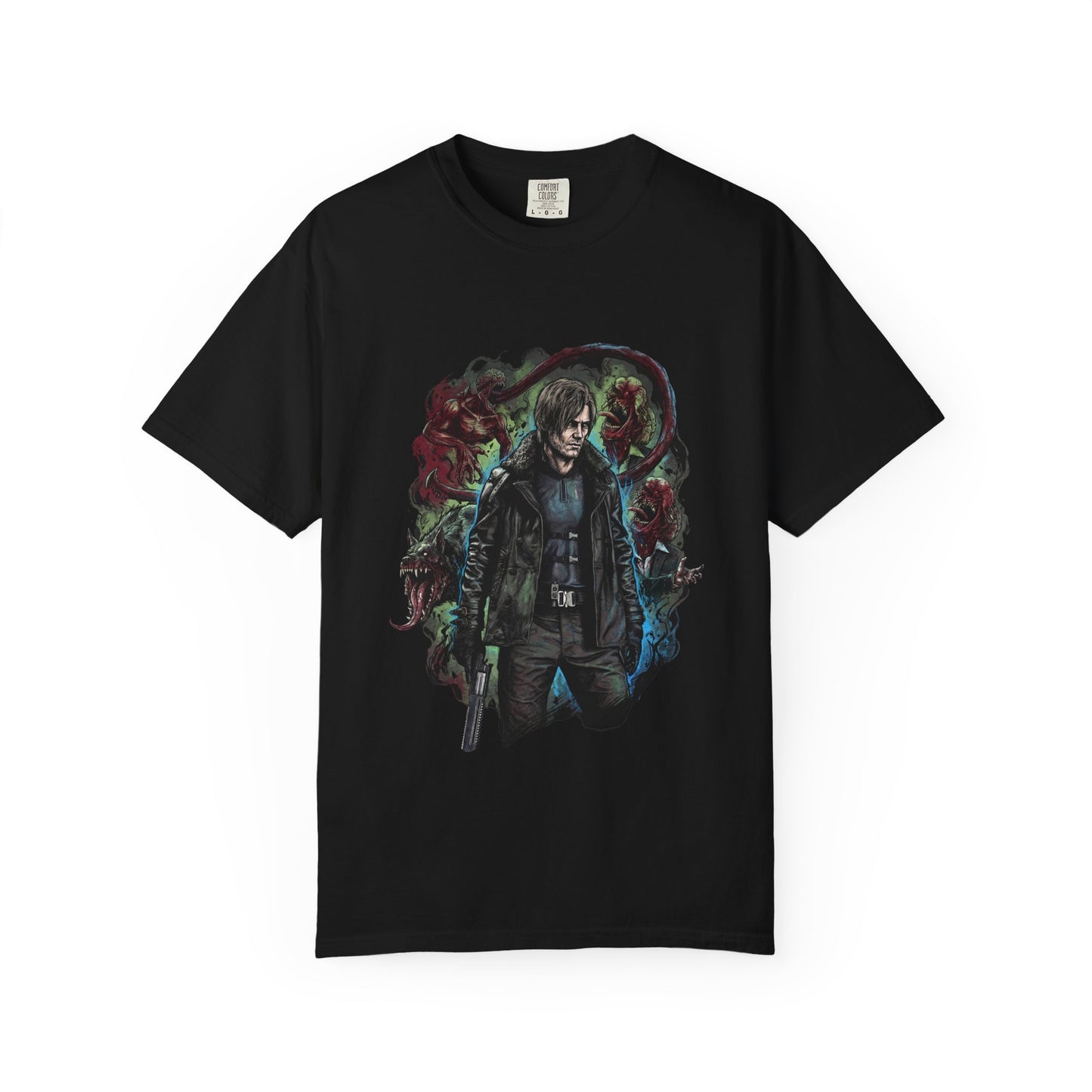 Leon Kennedy RE9 Alligator Snapper Pistol Survival Terror Portrait Premium T-Shirt