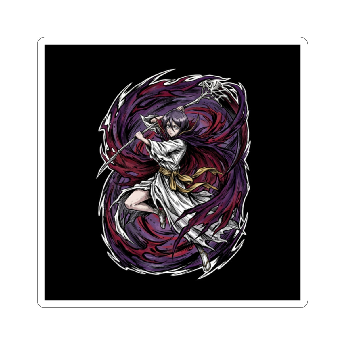 Rukia Kuchiki Bleach Lieutenant Fan Art Portrait Sticker