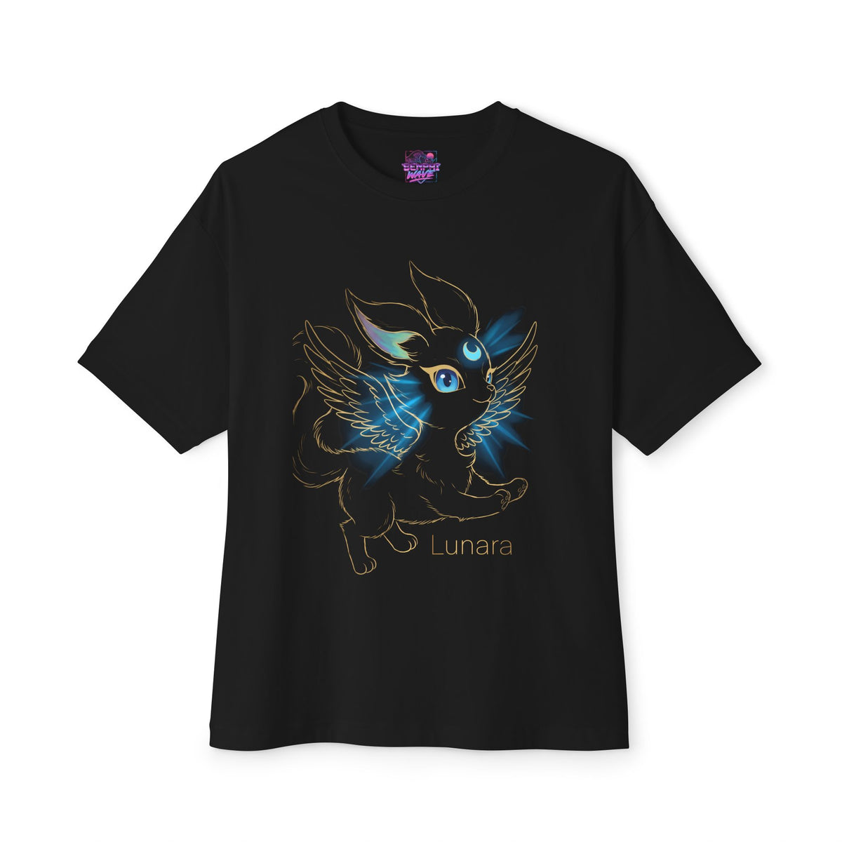 Lunara Aniimo Gold Line Art Creature Art - Oversized Premium Tee