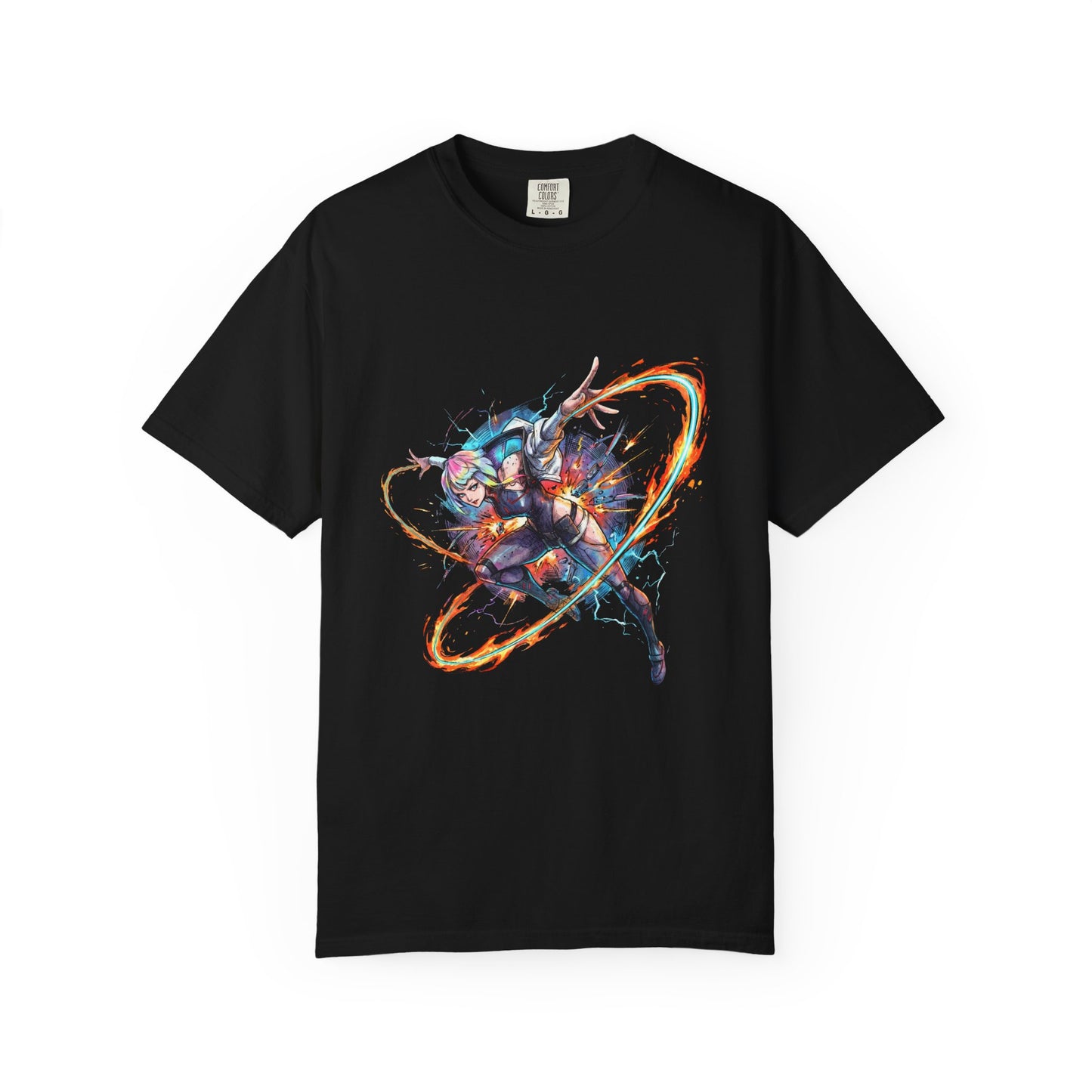 Cyberpunk Edgerunners Lucy Netrunner White Hair Blue Eyes Design Premium T-Shirt