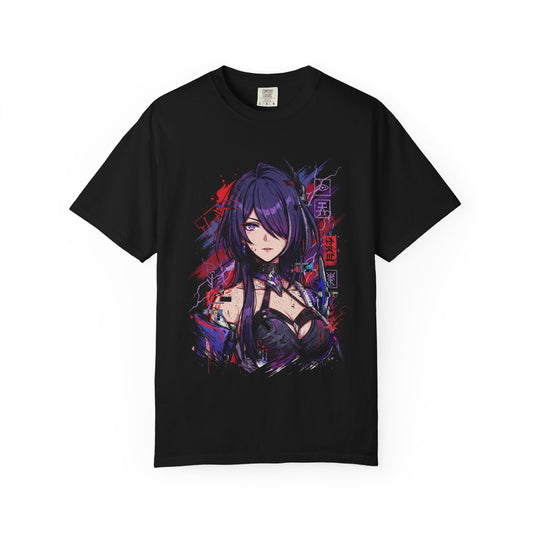 Acheron HSR Purple Black Hair Red Eyes Katana Sheath Portrait Premium T-Shirt