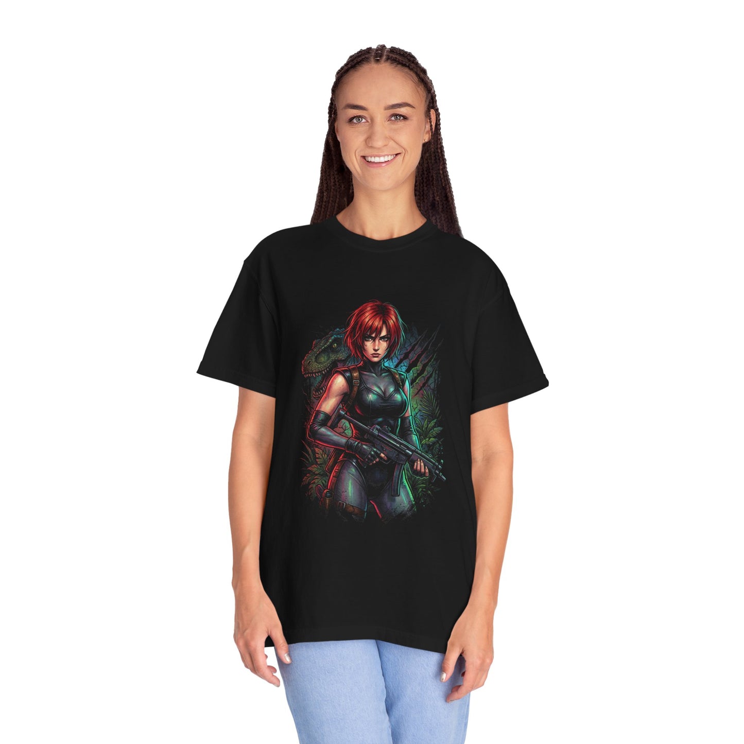Dino Crisis Regina Red Hair Tactical Gear Portrait Premium T-Shirt