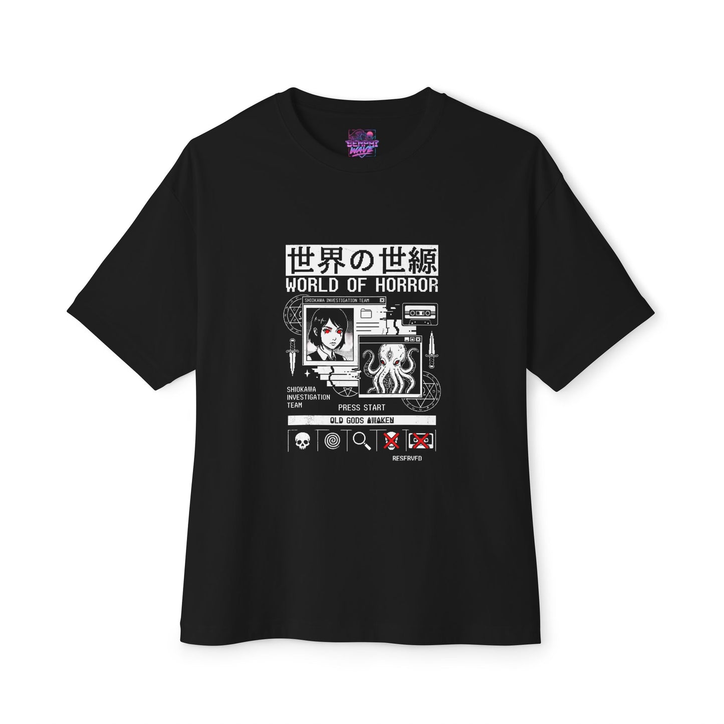 World of Horror: Turn-Based Cosmic Horror Premium Oversized Unisex T-Shirt