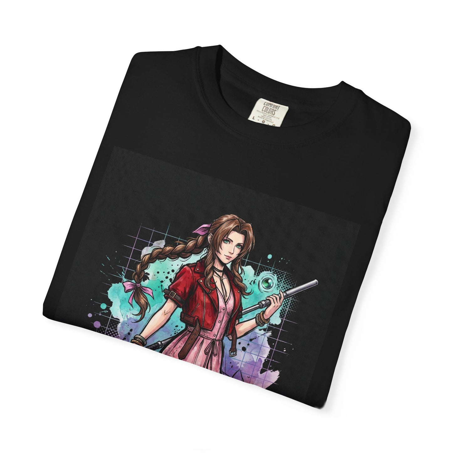 Final Fantasy VII Aerith Gainsborough Pink Dress Flower Girl Design Premium T-Shirt