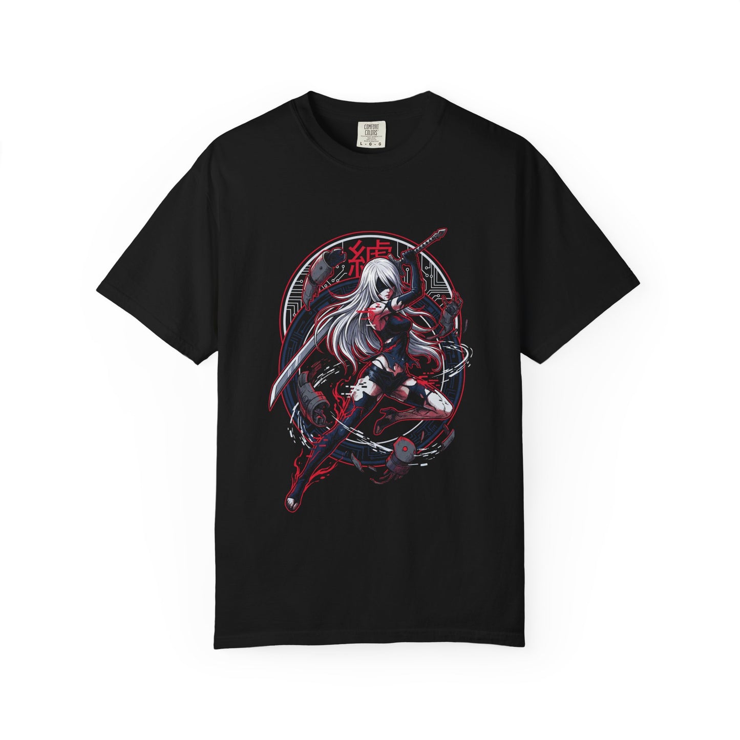 NieR Automata A2 Wild Long Hair Velvet Midriff Cloth Art Premium T-Shirt
