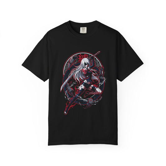 NieR Automata A2 Wild Long Hair Velvet Midriff Cloth Art Premium T-Shirt