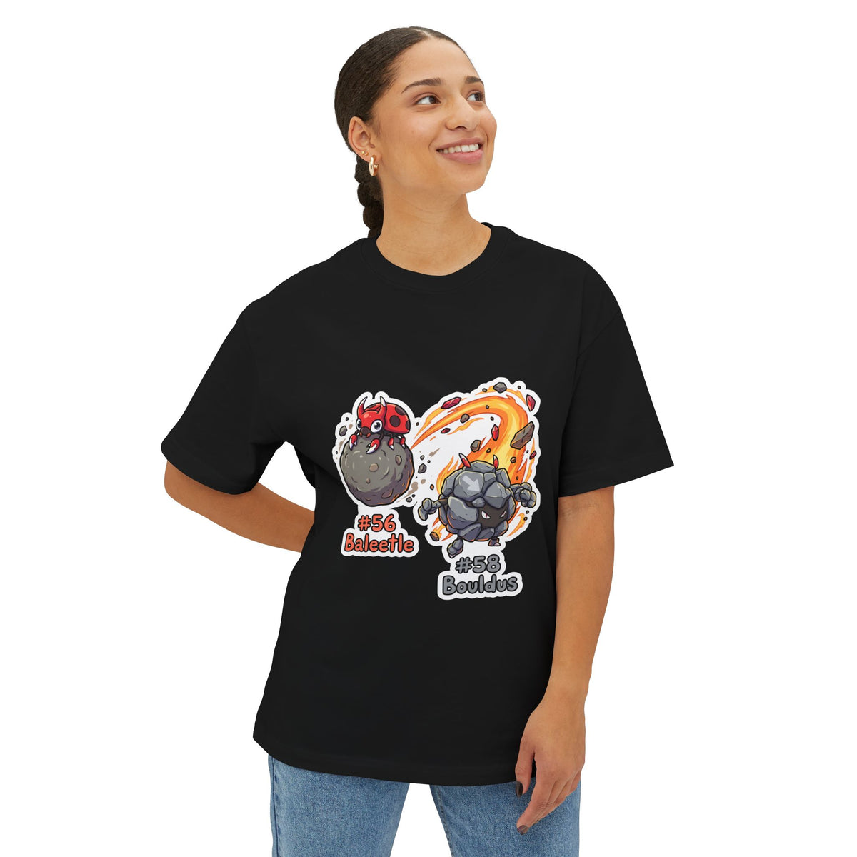 Baleetle Bouldus Aniimo Evolution Line Sticker Art - Oversized Premium Tee