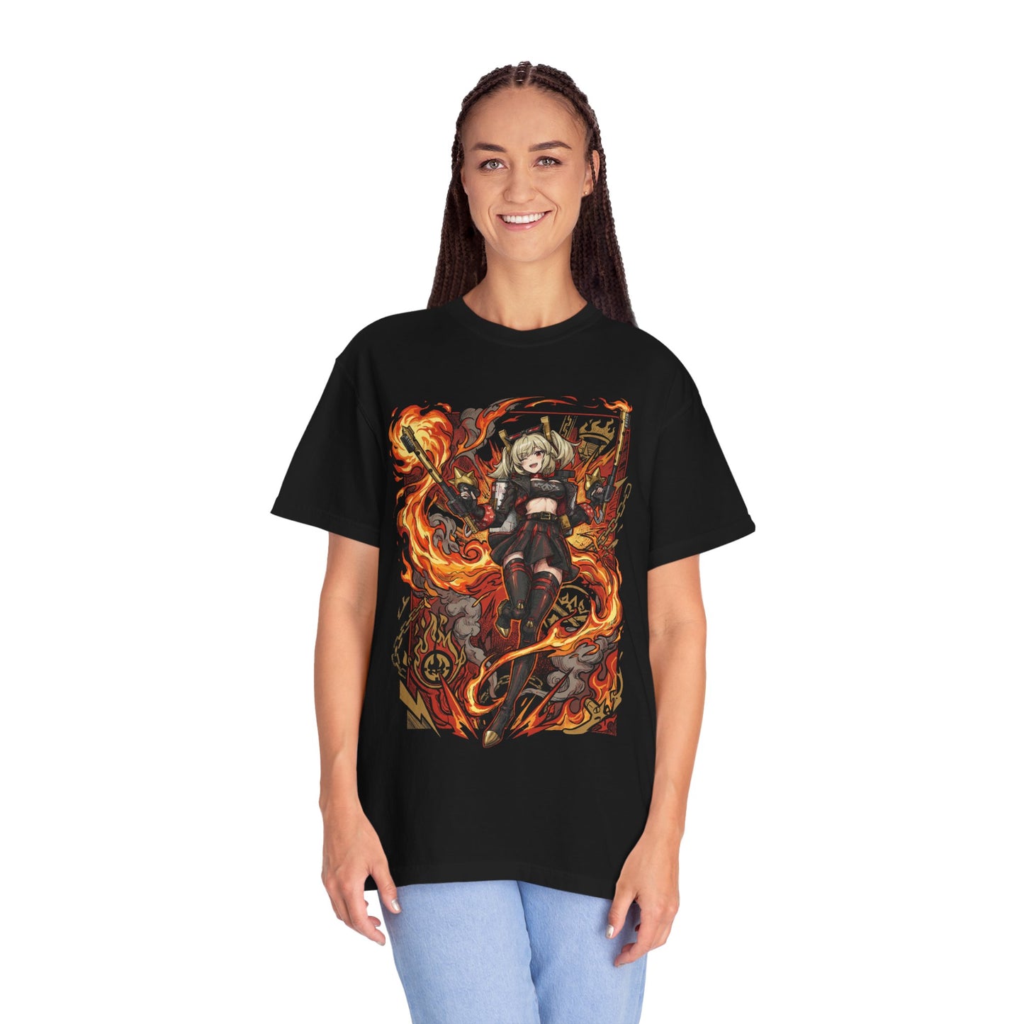 Burnice White 80s Vaporwave Neon Flames Art Premium T-Shirt