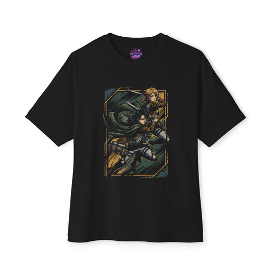 Attack on Titan Levi and Petra Anime Manga Graphic Tee Premium Oversized Unisex T-Shirt