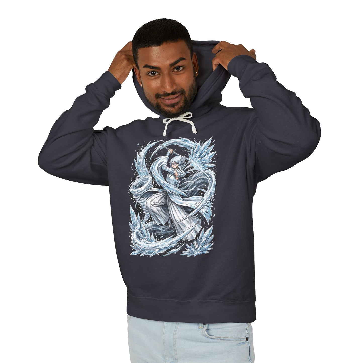 Bankai Rukia Kuchiki Bleach Violet Eyes Black Hair Design Unisex Premium Hoodie