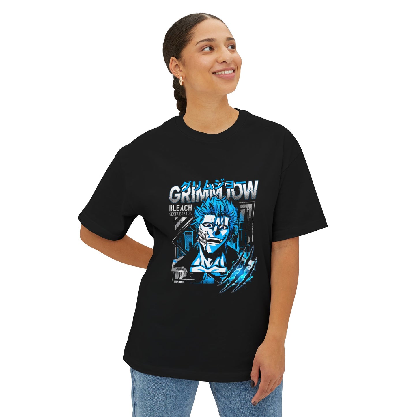 Grimmjow Jaegerjaquez Bleach Urban Streetwear Vaporwave Japanese Text Premium Oversized Unisex T-Shirt