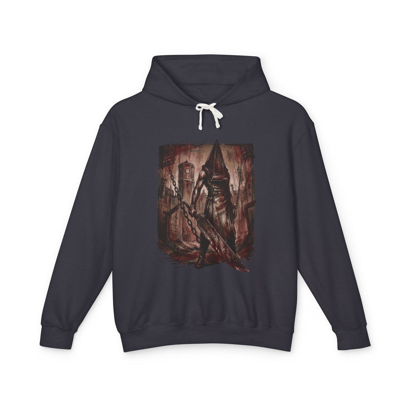 Pyramid Head Great Knife Silent Hill 2 Remake Horror Monster Blue Creek Unisex Premium Hoodie