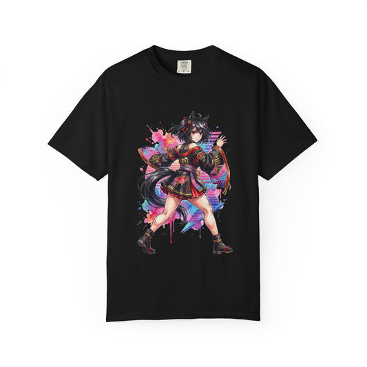 Kitasan Black Umamusume Detached Sleeves Japanese Flower Portrait Premium T-Shirt