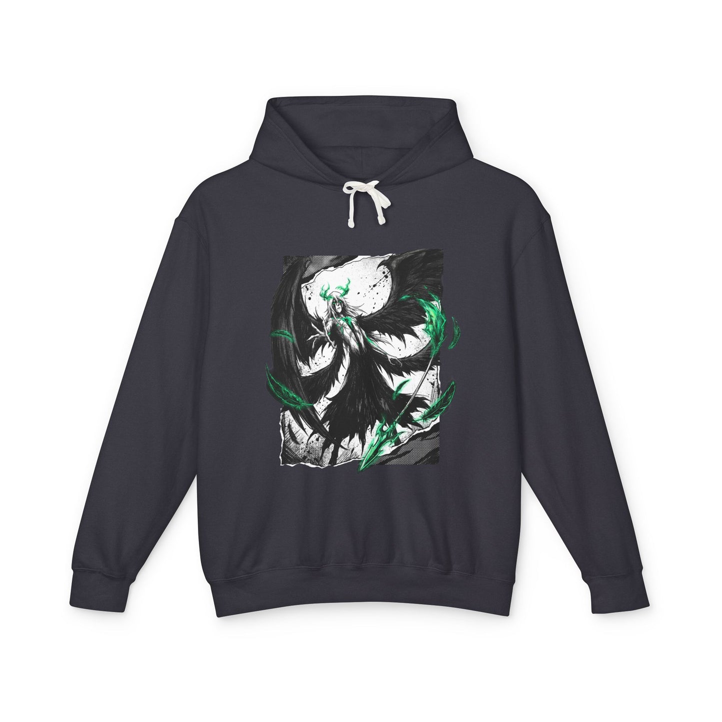 Ulquiorra Green Eyed Melancholy Fighter Art – Thick Eyebrows Perpetual Frown Style Unisex Premium Hoodie