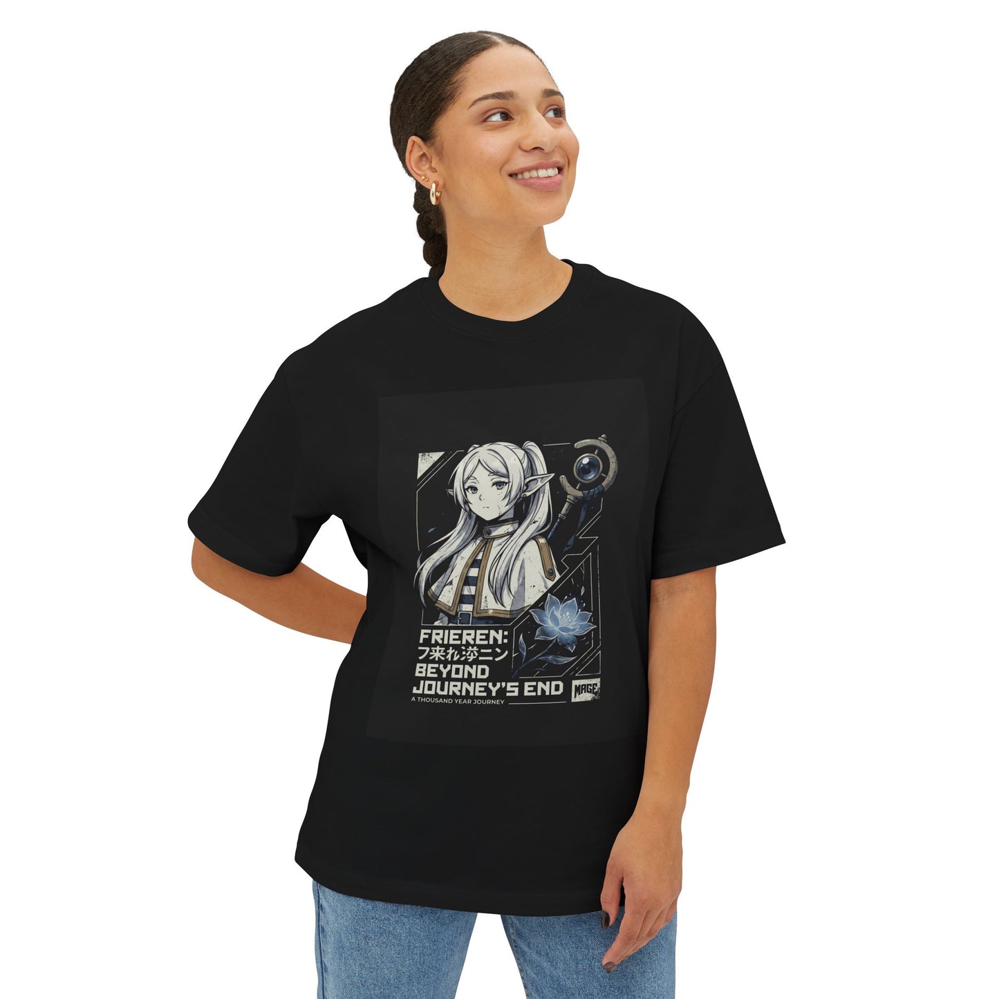 Quiet Sorceress Staff Magic Beyond the Journey Premium Oversized Unisex T-Shirt