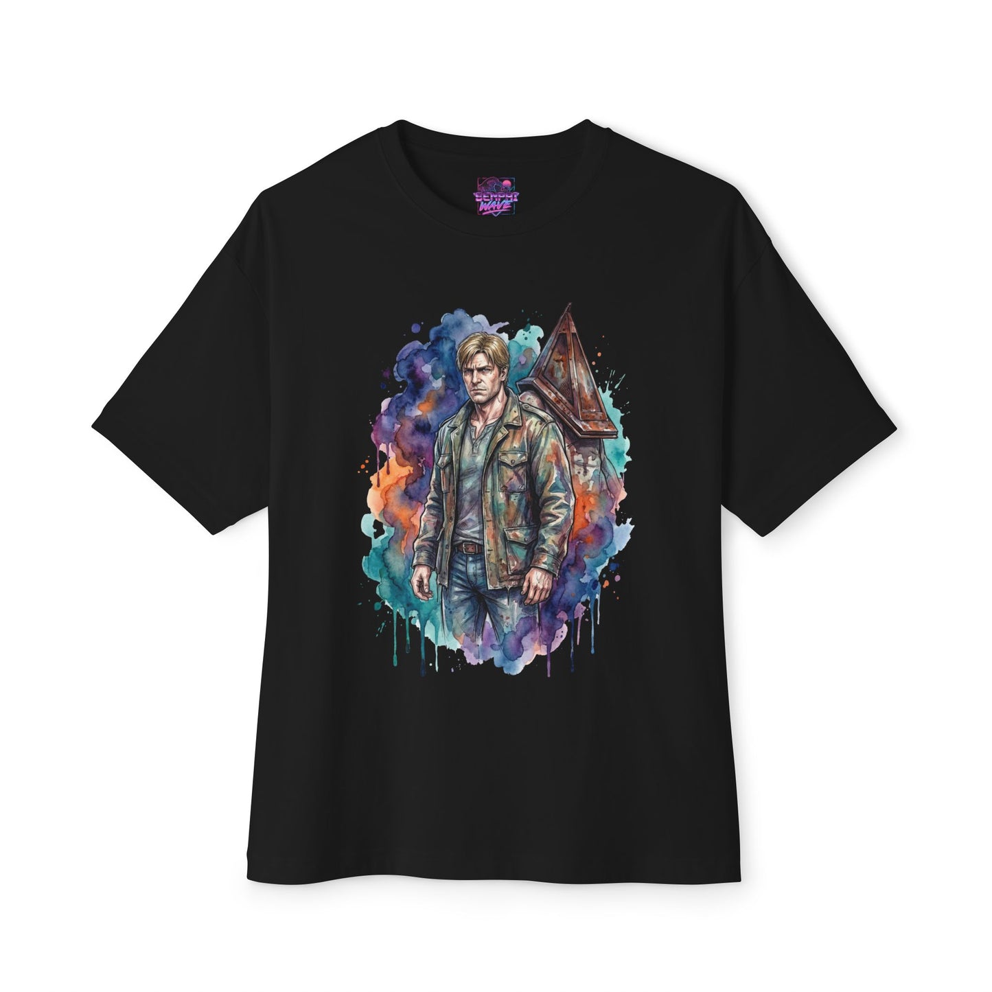Vaporwave James Sunderland – Silent Hill 2 Neon Fog Dream Premium Oversized Unisex T-Shirt
