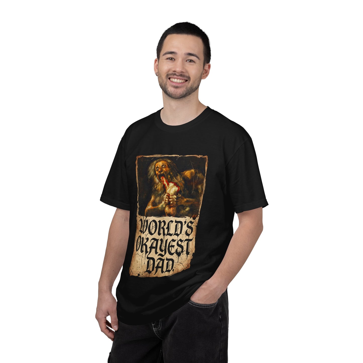 Saturn Devouring His Son Meme – Relatable Family Dinner Cursed Humor Devour me Daddy Premium T-Shirt