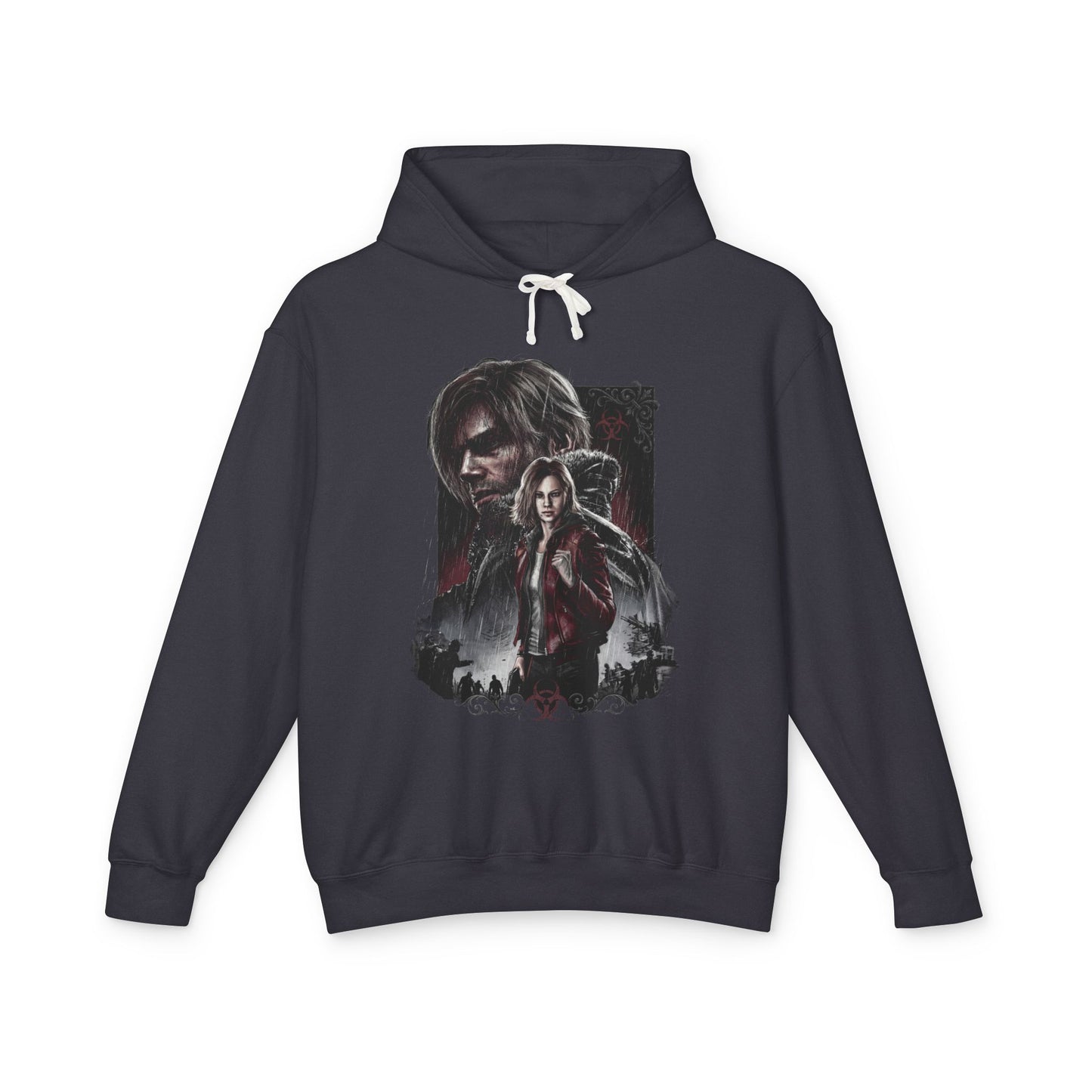 Resident Evil 9 Grace Leon Grunge with The Girl Blister Heads Zombies Unisex Premium Hoodie