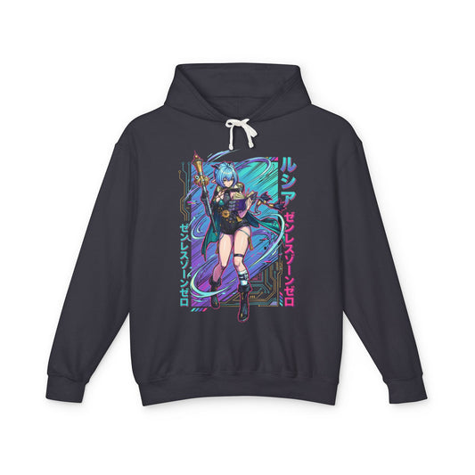 Lucia Elowen Zenless Zone Zero Synth Retrowave Neon Unisex Premium Hoodie