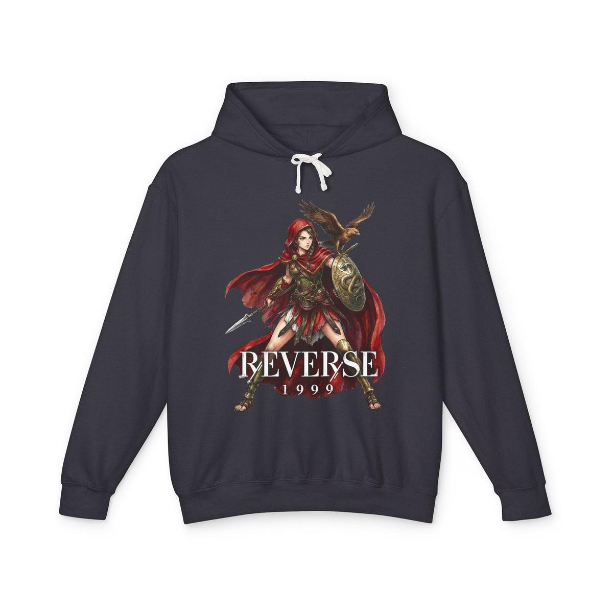 Reverse 1999 Kassandra Hooded Shield and Spear Fan Art Hoodie