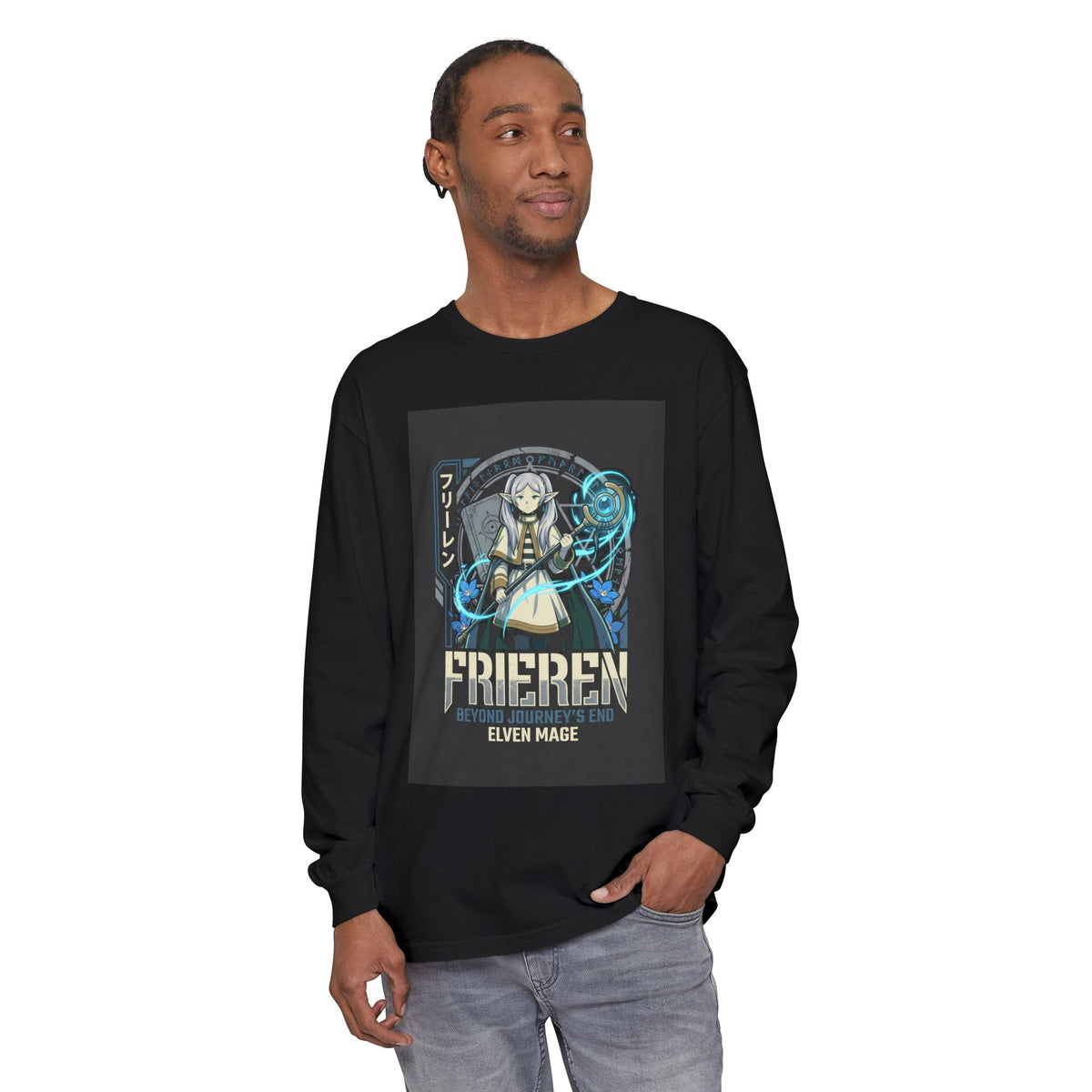 Frieren Beyond Journey's End Elven Mage Staff Long Sleeve Tee