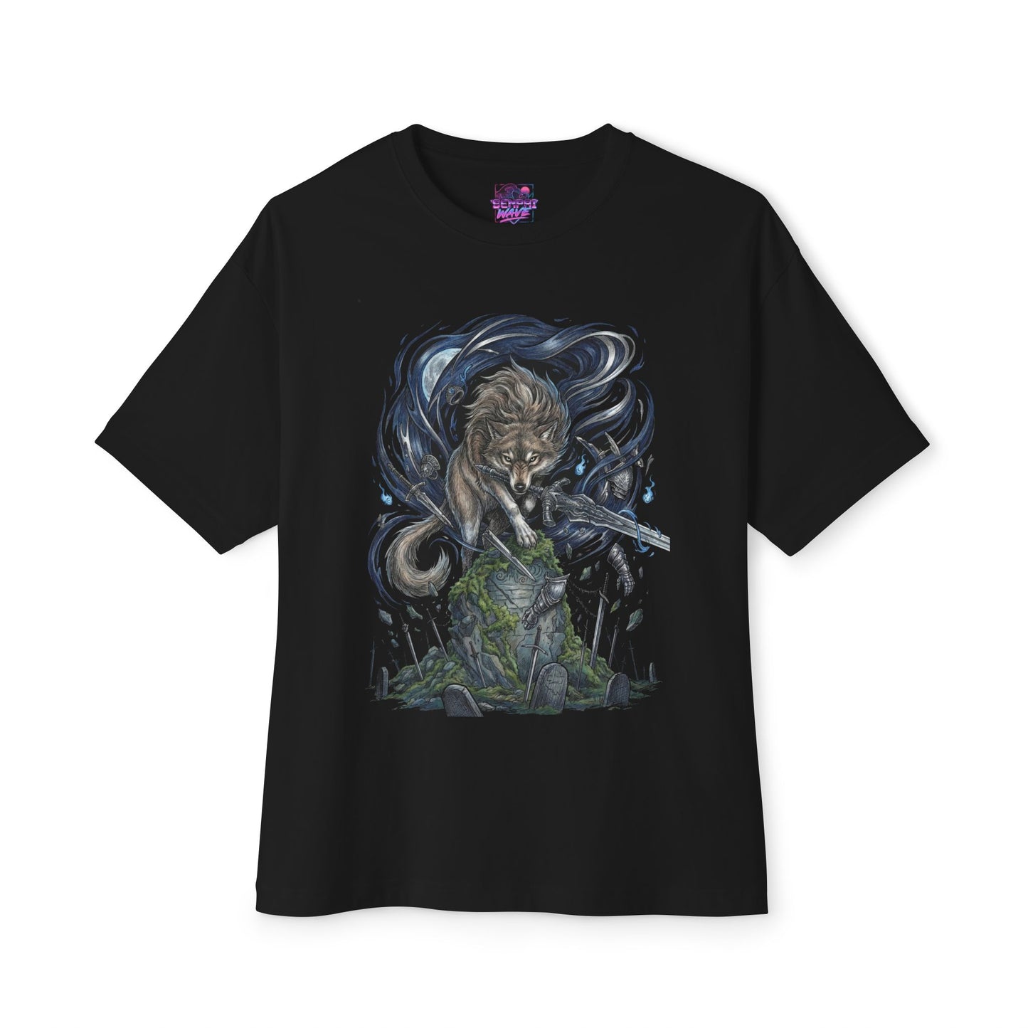 Great Grey Wolf Sif Loyal Knight Companion Premium Oversized Unisex T-Shirt