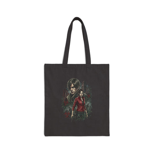 Resident Evil 2 Leon Kennedy and Claire Raccoon City Biohazard Tote Bag