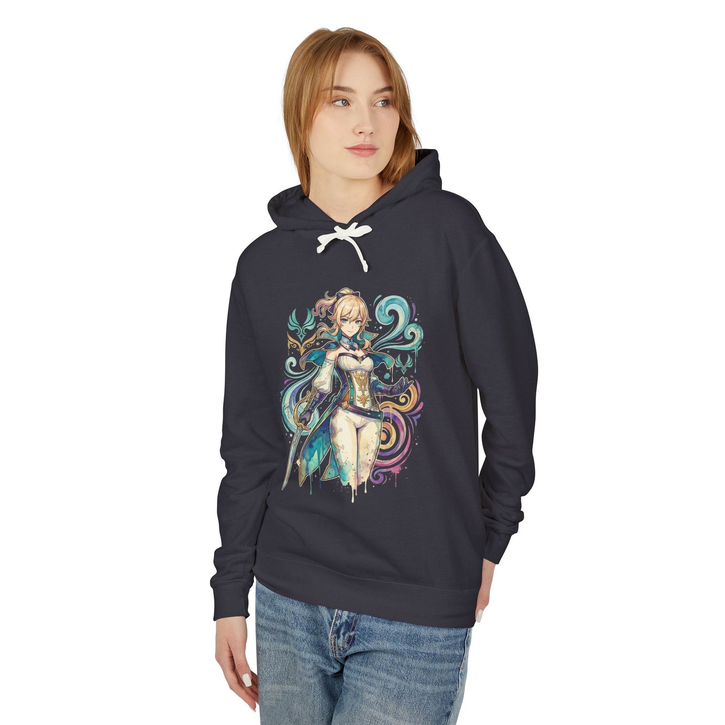 Genshin Impact Jean Gunnhildr Blonde Hair Grey Eyes Portrait Unisex Premium Hoodie