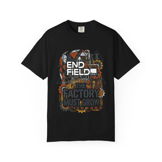 Arknights Endfield Factory Must Grow Meme T-Shirt Retro Factory Automation Base Defense Premium T-Shirt
