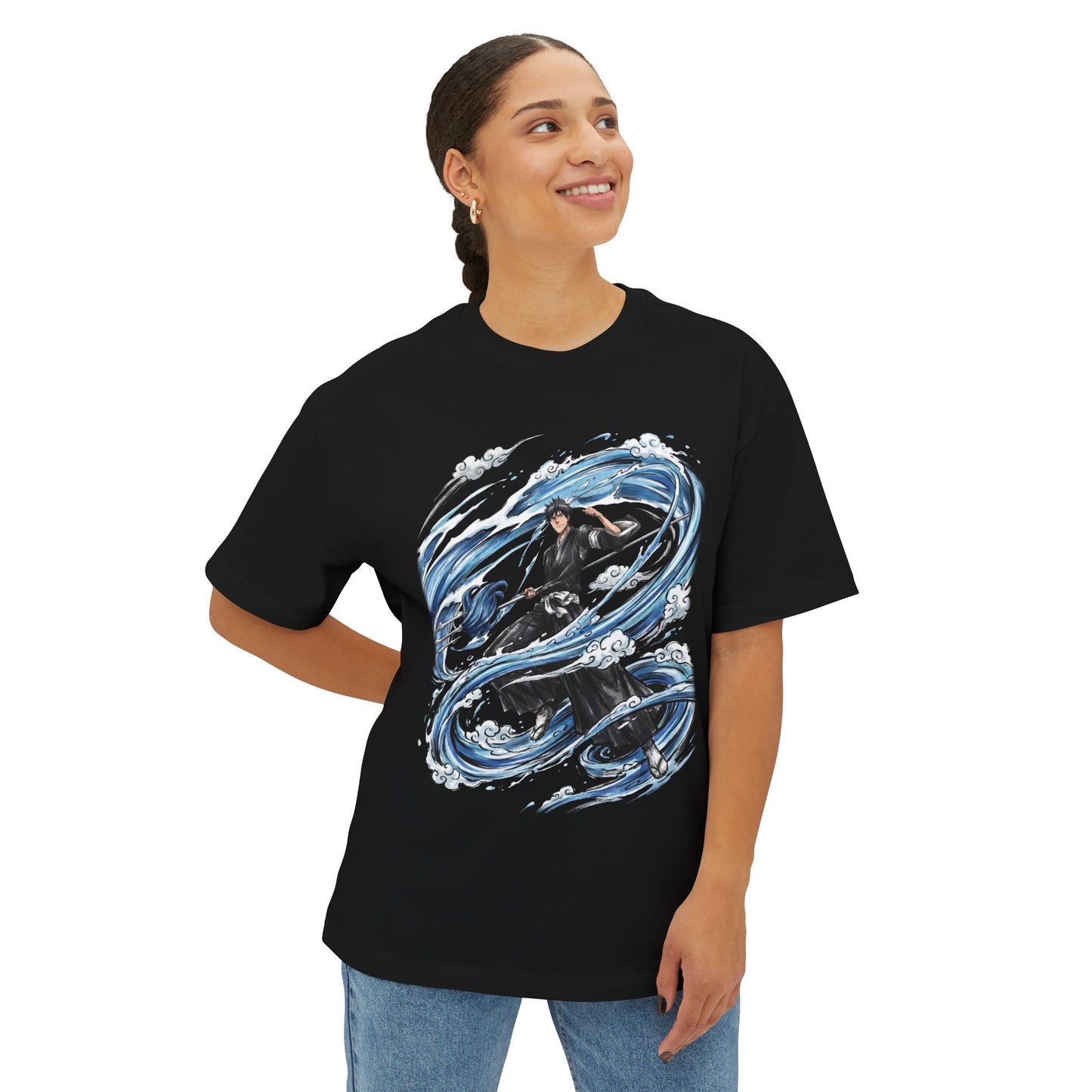 Kaien Shiba Bleach Lieutenant Fan Art Portrait Premium Oversized Unisex T-Shirt