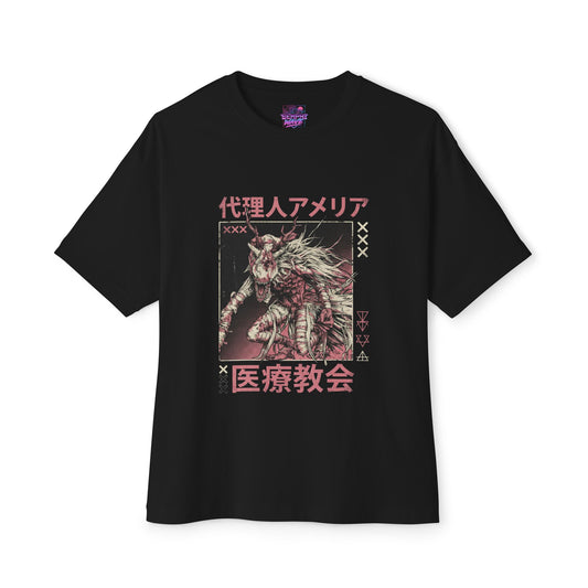 Vicar Amelia Bloodborne Grand Cathedral Prayer Gold Pendant Art Premium Oversized Unisex T-Shirt