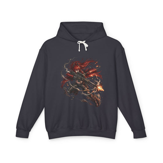 Nikke Red Hood Smoke and Fire Sniper Fan Art Hoodie