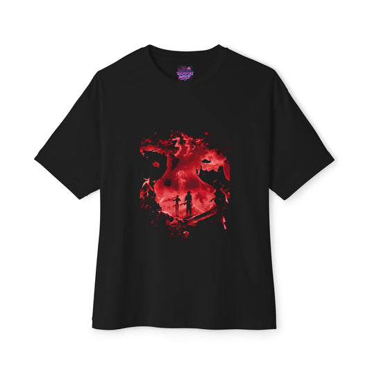 Golden Expedition 33: Red Gommage Street Fashion Legend Facing the Paintress Premium Oversized Unisex T-Shirt