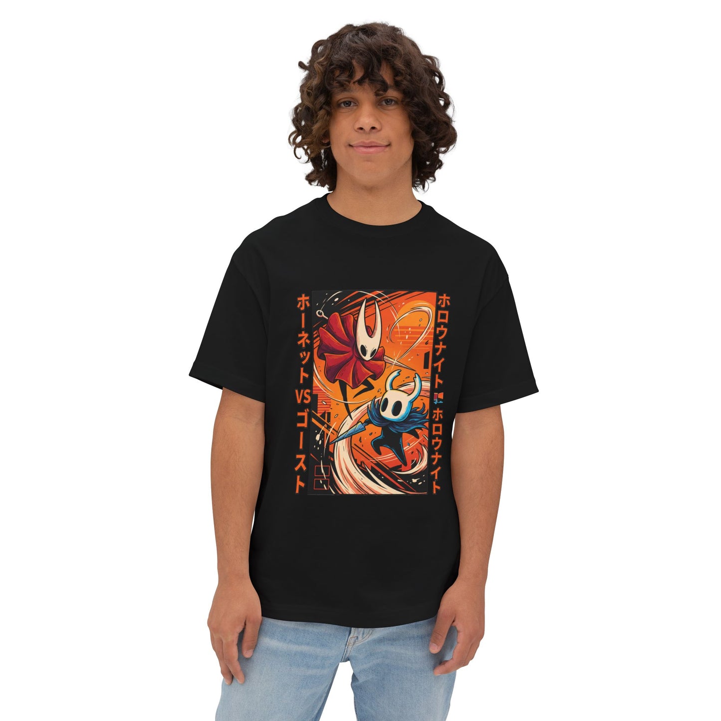 Hornet Silksong Vaporwave Hollow Knight – Neon Needle Princess & Ghost Premium Oversized Unisex T-Shirt