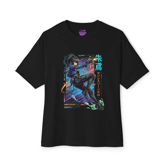 Zenless Zone Zero Zhu Yuan Pubsec Gunfire Kanji Fan Art Oversized T-Shirt