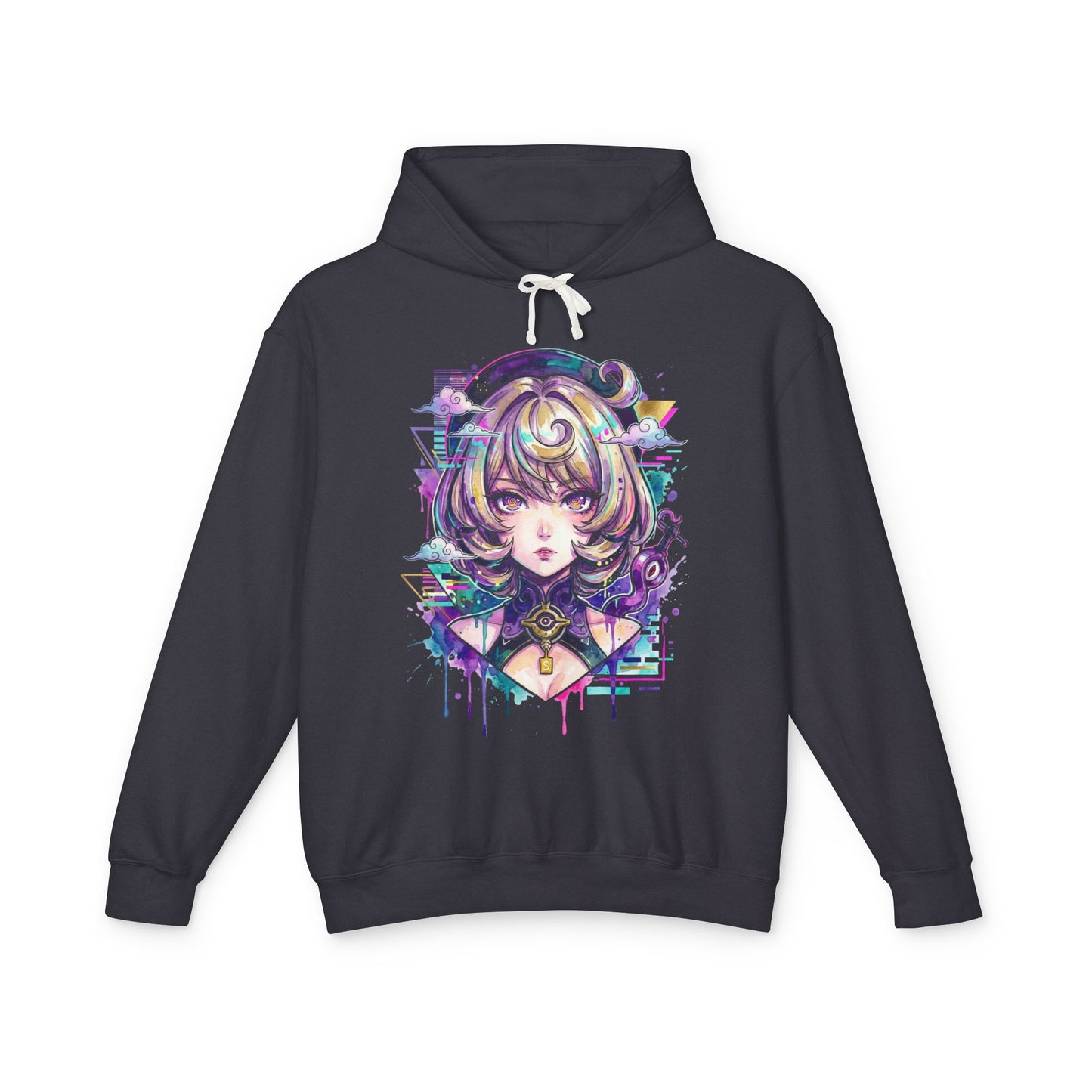 Yidhari ZZZ Blonde Swirly Hair Purple Tentacles Vaporwave Neon Unisex Premium Hoodie