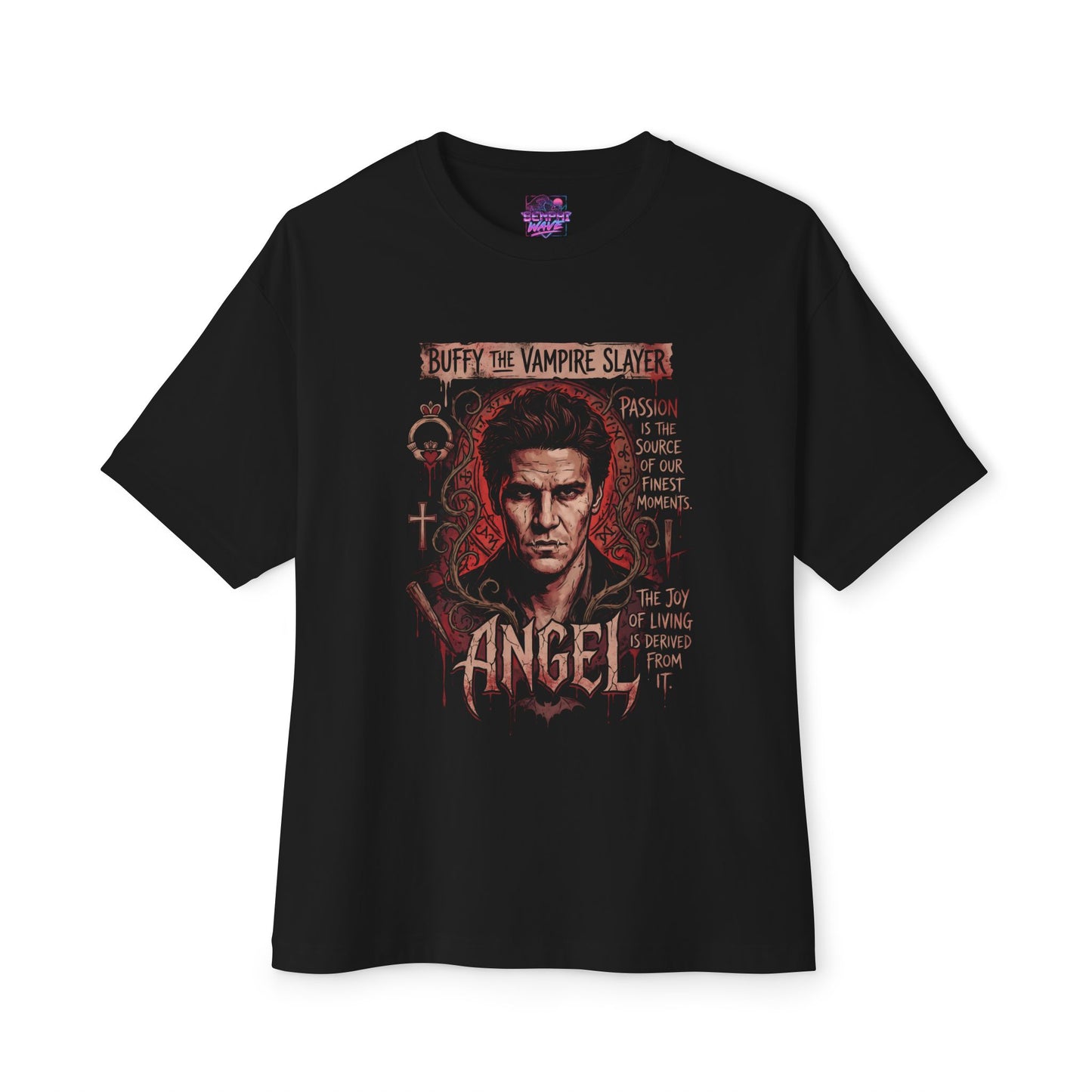 Buffy & Angel Sunnydale Nights – Forbidden Romance Art Premium Oversized Unisex T-Shirt