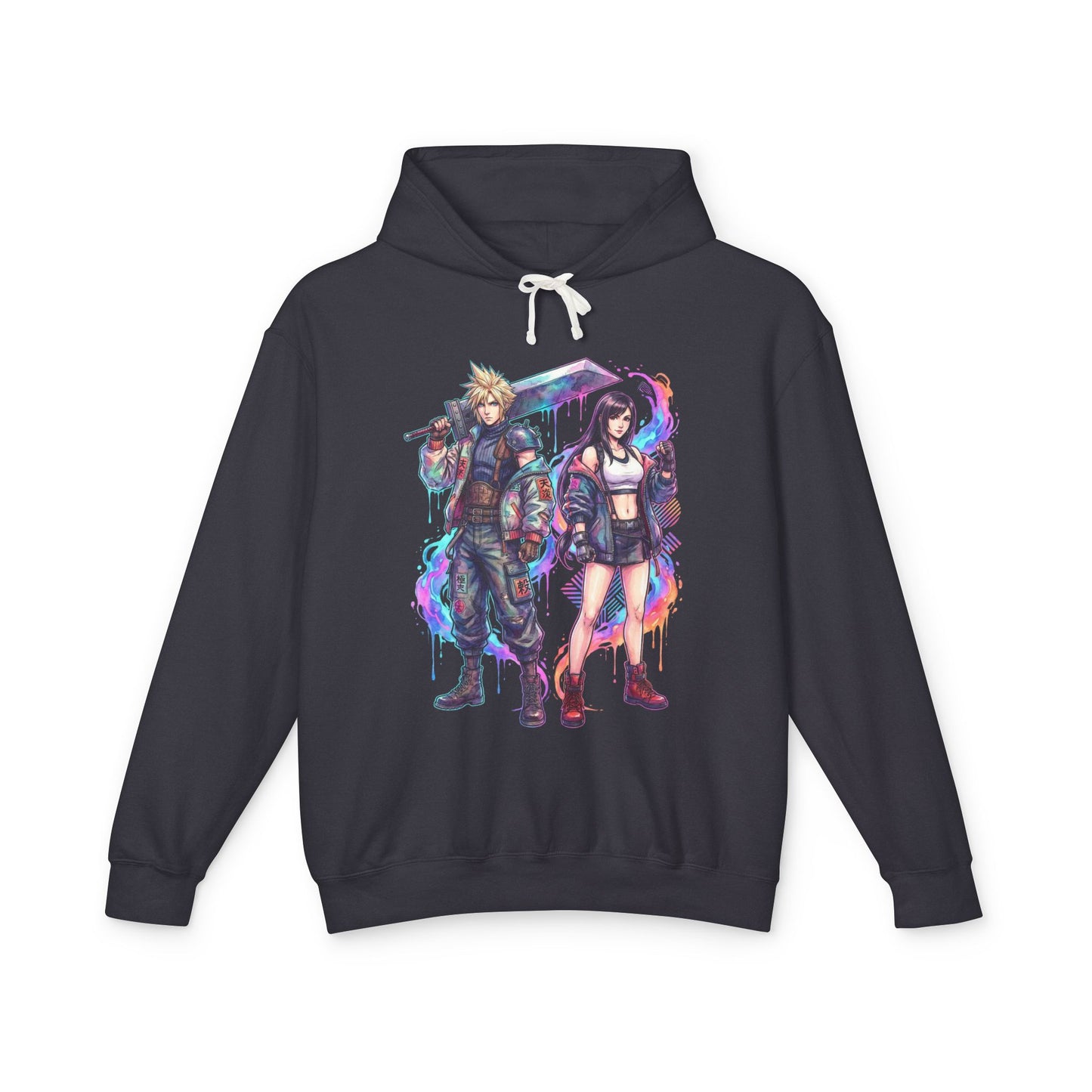 Cloud Strife and Tifa Lockhart FF7 Advent Children Design Unisex Premium Hoodie