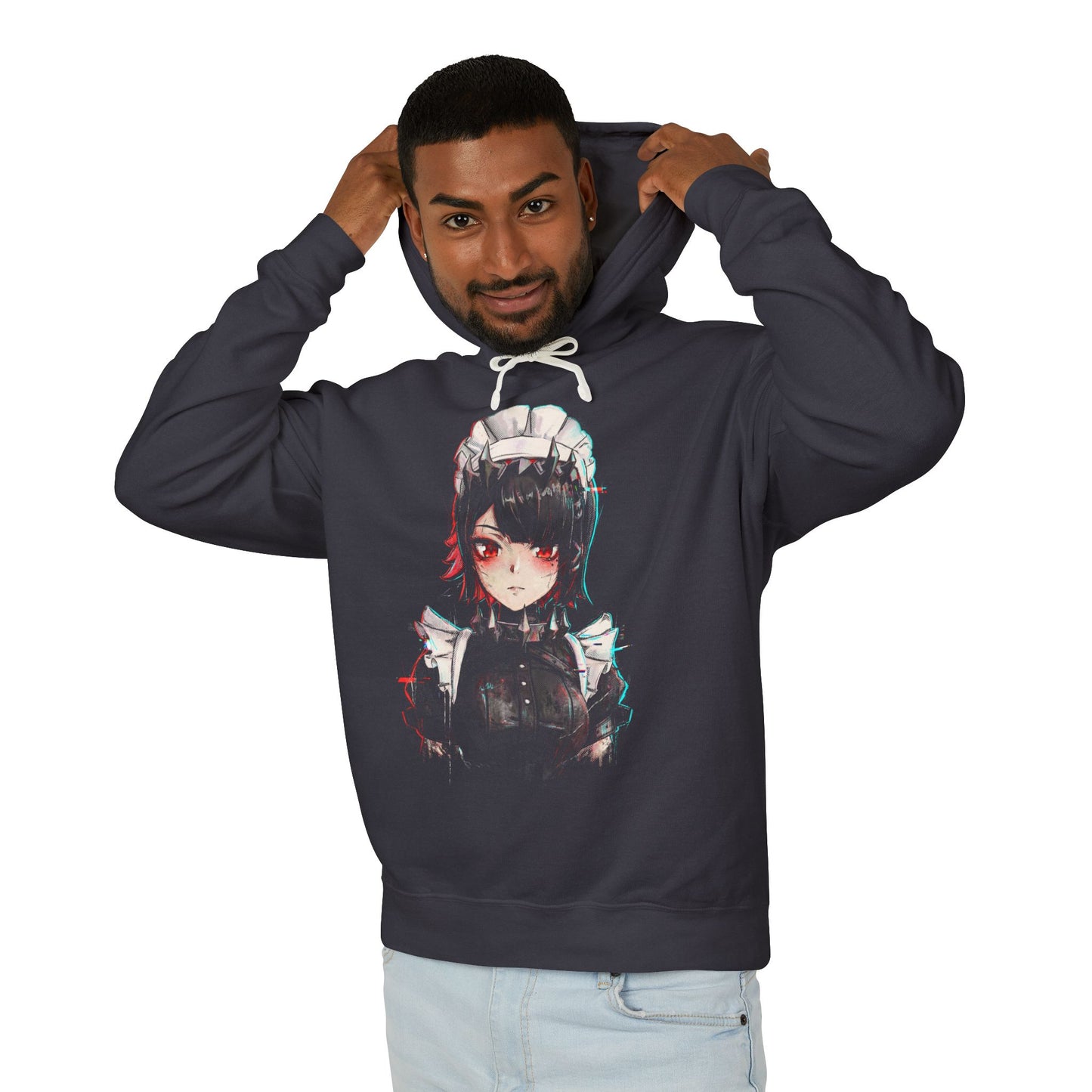 Ellen Joe ZZZ Black Hair Maid Red Highlights Art Unisex Premium Hoodie