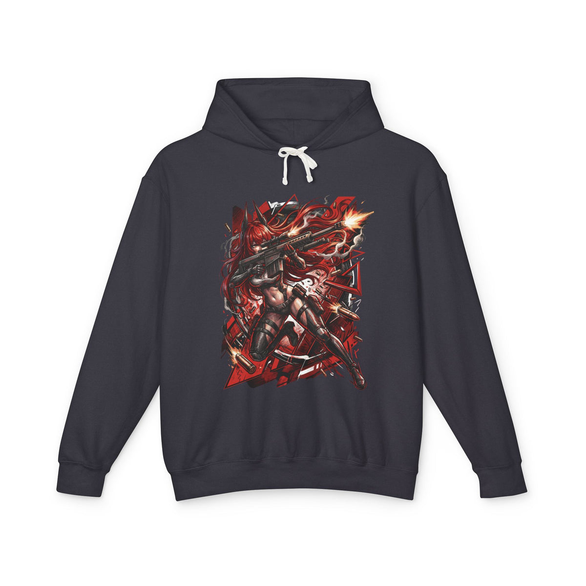Nikke Red Hood Sniper Red Geometric Fan Art Hoodie