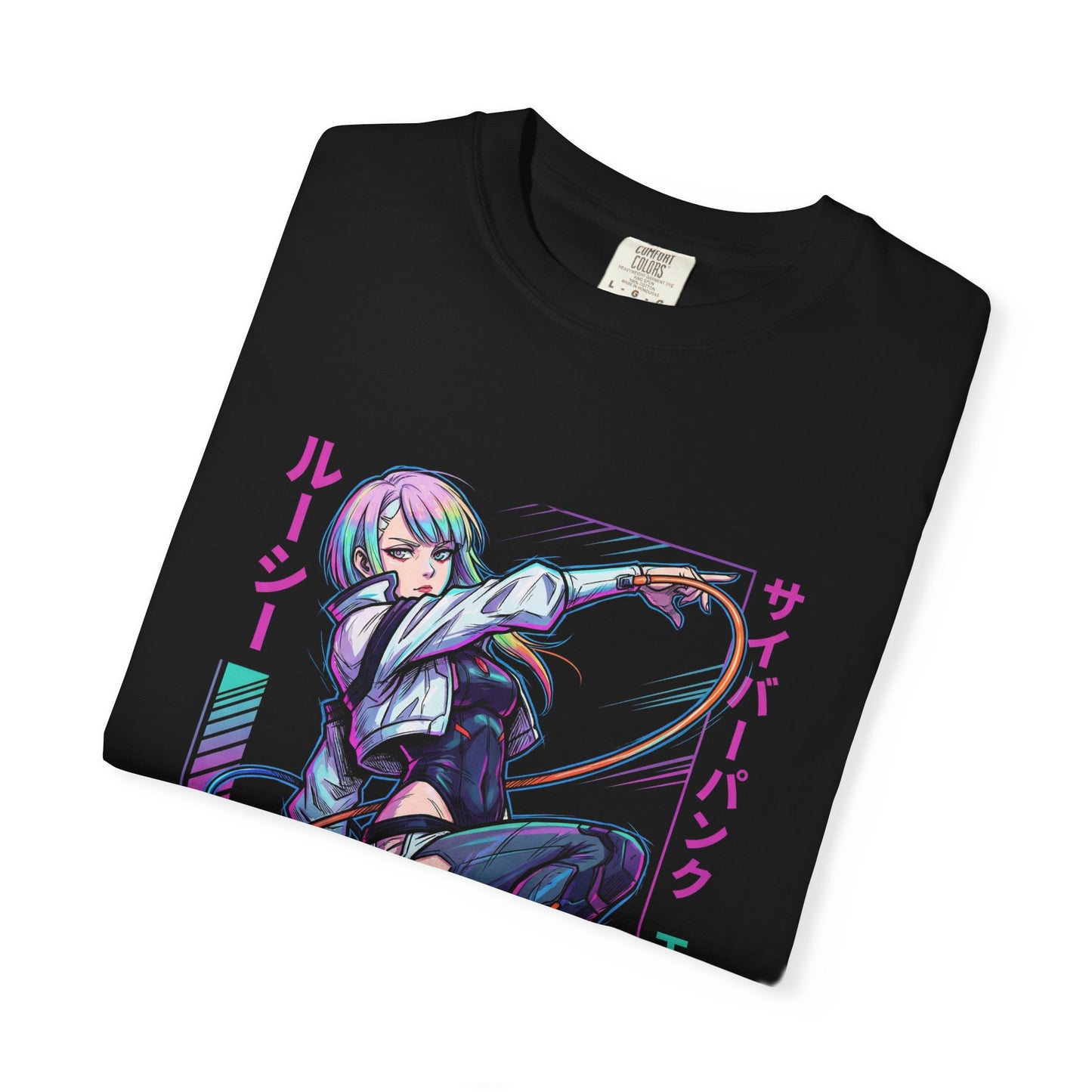 Lucy Cyberpunk Edgerunners Red Purple Eyes Street Samurai Icon Premium T-Shirt
