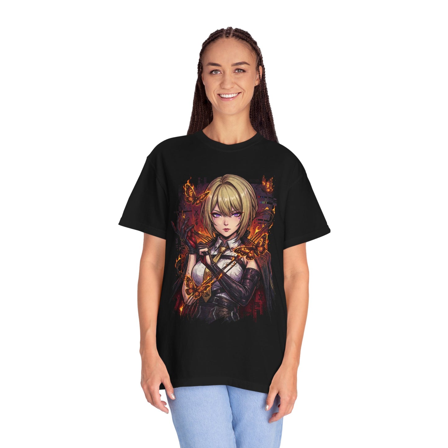 Evelyn Chevalier ZZZ Red Burning Tethers Portrait Premium T-Shirt