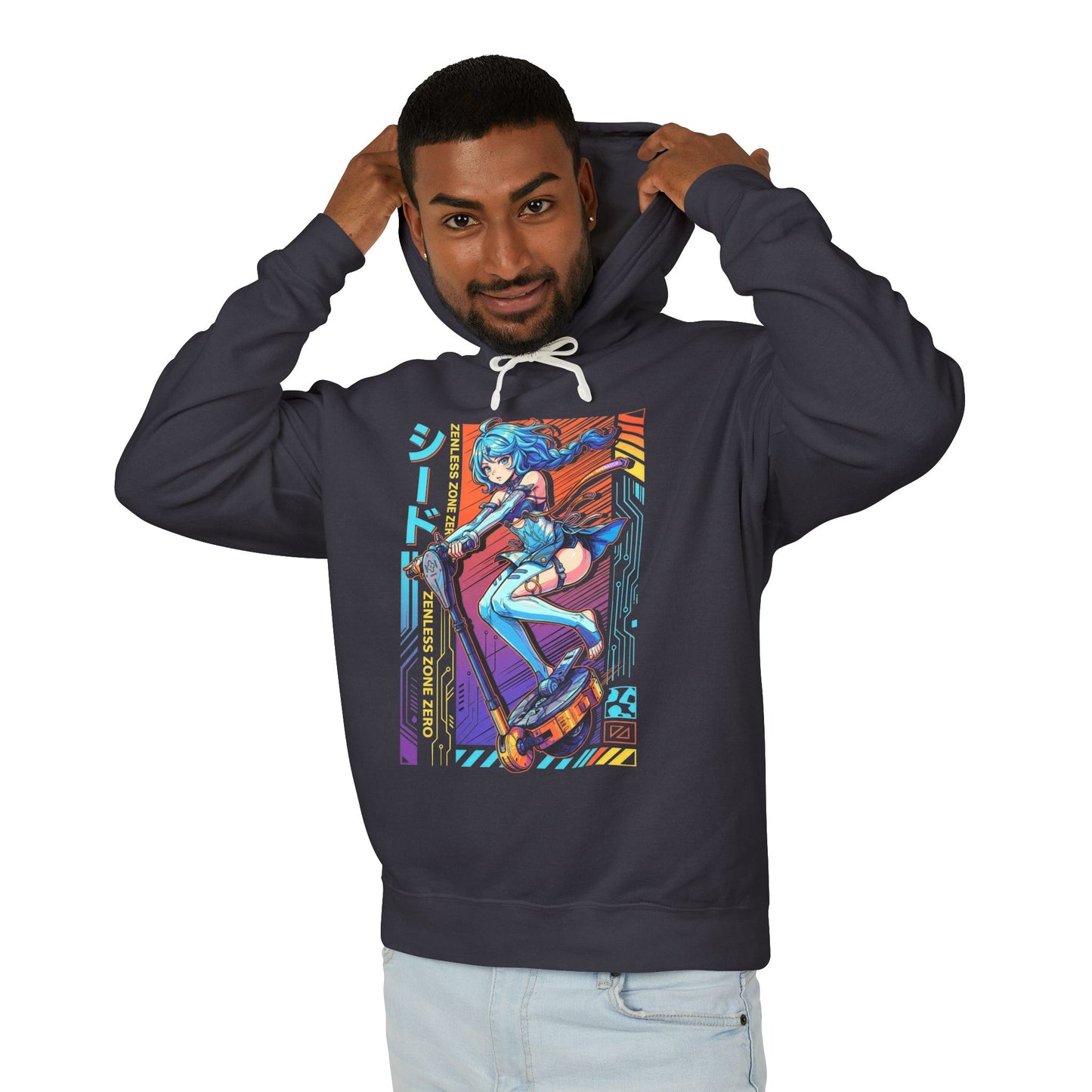 Retrowave Synth Seed Zenless Zone Zero White Demon Unisex Premium Hoodie